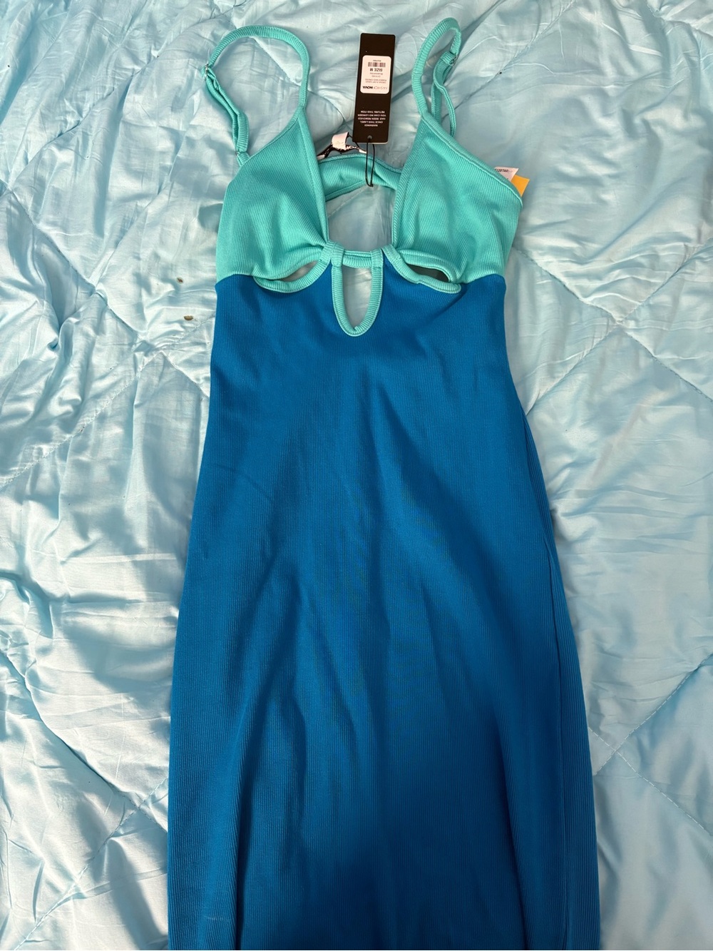 Two-Tone Blue One-Piece Dress